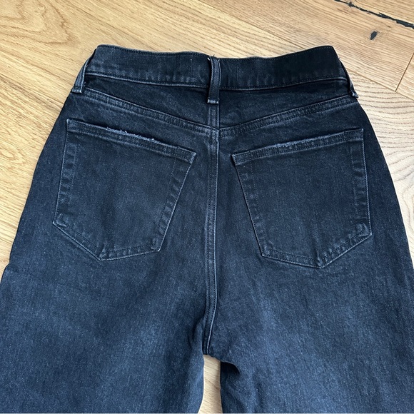 Abercrombie & Fitch The Dad High Rise Curve Love Black Jeans Asymmetric Sz 26 - Picture 5 of 10